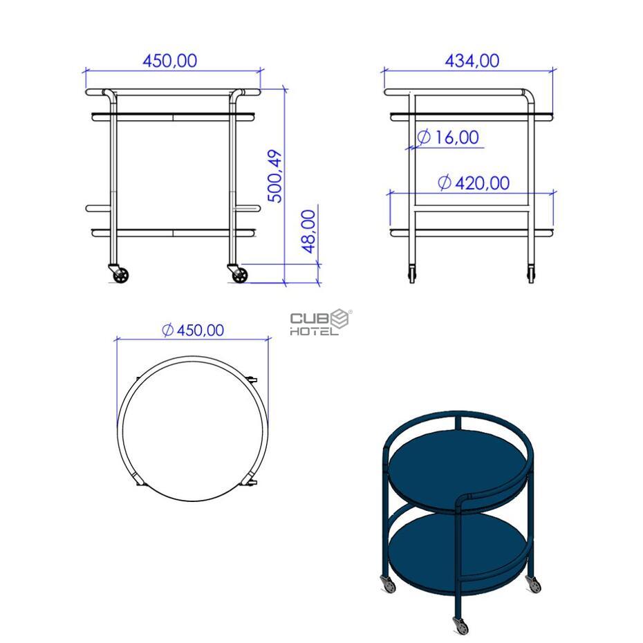 Customizable Drinks Trolley for Bar or Hotel Entrance